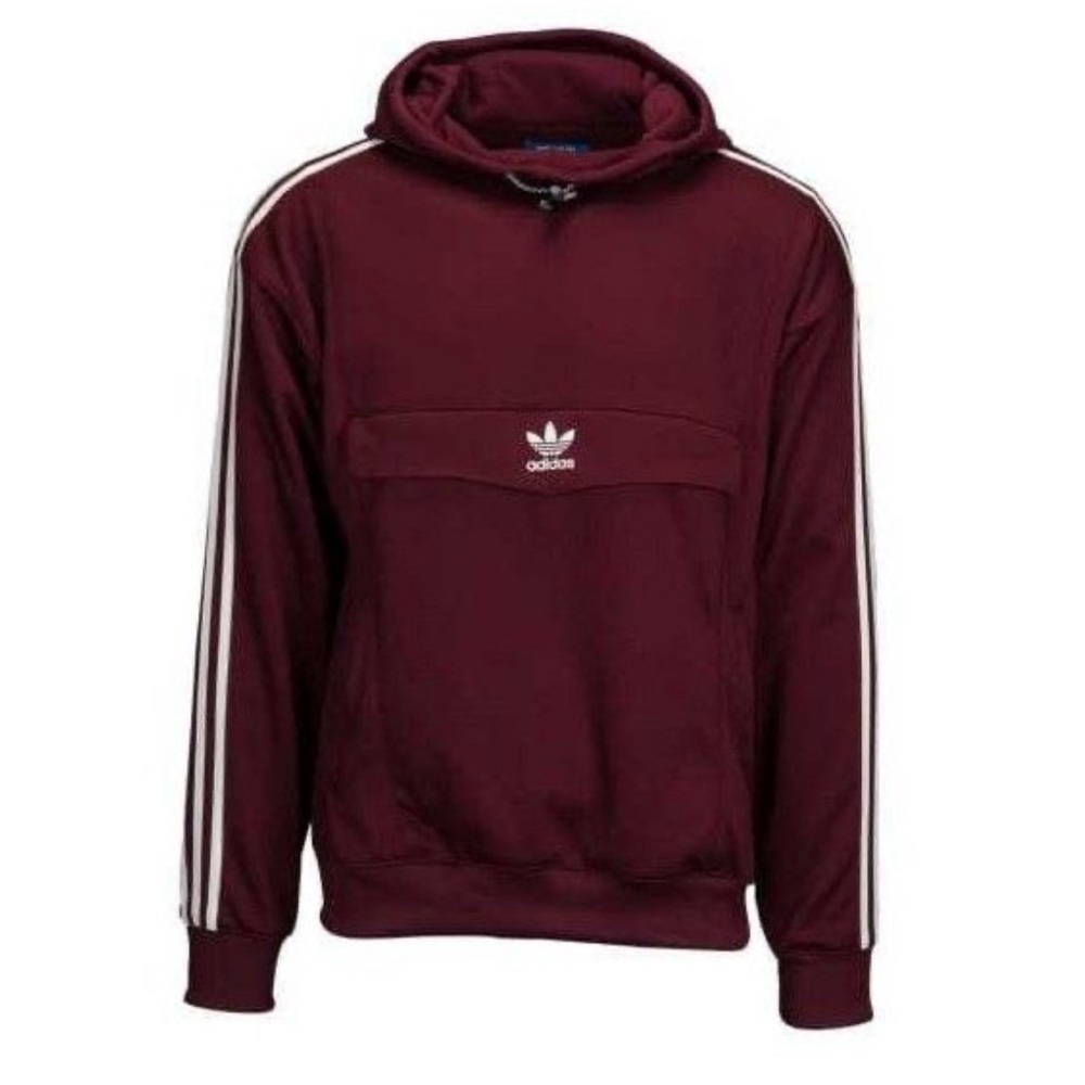 Adidas Men's Maroon Hoodie Sweater